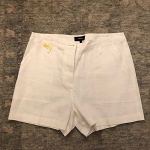 Theory White Linen Shorts Size 6